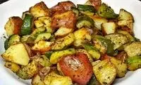  خوراک کدو سبز با سیب زمینی، غذایی ساده و لذیذ