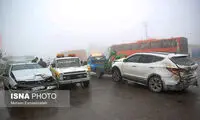 12 مصدوم در تصادف زنجیره‌ای در آزادراه «قزوین- زنجان»