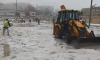 برف و تگرگ شدید عربستانی‌ها را غافلگیر کرد