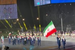 رژه کاروان ایران در مراسم افتتاحیه بازی‌های جهانی چنگدو