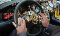 تصویر تزیین دیدنی یک خودرو تاکسی در تهران