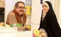قاب دونفره از ستاره سادات قطبی و همسر مشهورش