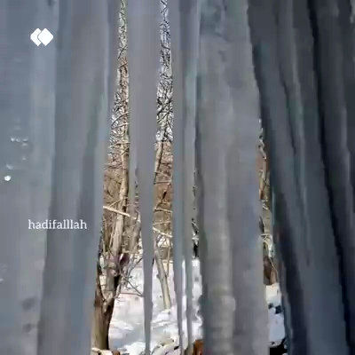 ویدئویی از قندیل بستن آبشارها در یک روستا