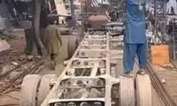 ویدئو عجیب از نحوه ساخت اتوبوس در پاکستان
