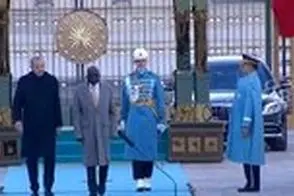 لحظه زمین خوردن رئیس‌جمهور نیجریه در دیدار با اردوغان