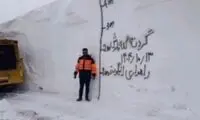 ارتفاع ۵ متری برف در «گله‌بادوش» الیگودرز