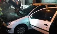 خونسردی و شجاعت قابل تحسین یک شهروند هنگام اطفای حریق پژو ۲۰۶