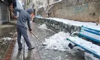 مردم این منطقه تهران مجبور به برف روبی شدند!