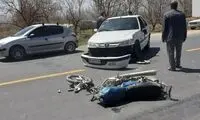 تصادف شدید موتور با پژو پارس