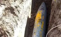 تصویری از بمب عمل‌نکرده در شهرستان کوهدشت