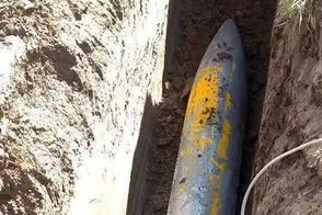 تصویری از بمب عمل‌نکرده در شهرستان کوهدشت