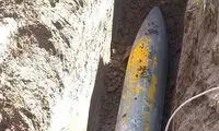 تصویری از بمب عمل‌نکرده در شهرستان کوهدشت