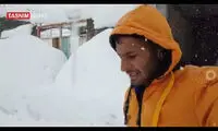 ارتفاع برف در کوهرنگ تا بالای در منازل رسید