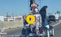 جولان یک خودروی وحشتناک وسط اتوبان