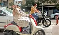 صورتی‌ترین موتورسوار جهان در تهران دیده شد