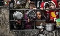 تصاویر غم‌انگیز از درگیری کودکان غزه با قحطی