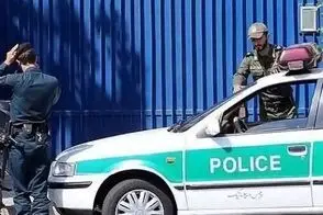 تصویر حمله مسلحانه به خودروی پلیس در ایرانشهر