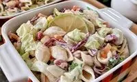 طرز تهیه سالاد پاستا و سبزیجات خوشمزه به روش خانگی
