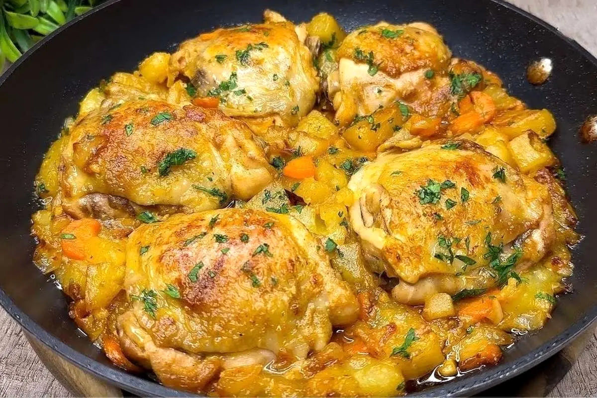 طرز تهیه یک شام متفاوت با ۵ ران مرغ و سبزیجات