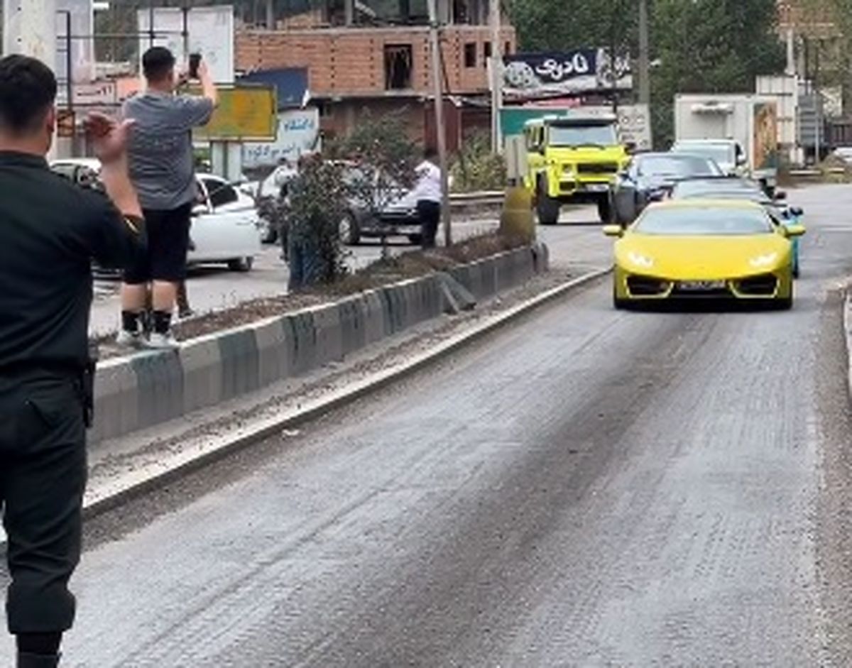 ایست مامور پلیس به خودروی لامبورگینی و دوستانش