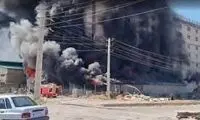مهار آتش‌سوزی کارخانه مبل پرند پس از ۸ ساعت