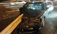 تصادف وحشتناک دنا با گاردریل در بزرگراه آزادگان