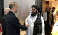 برخورد گرم امیرعبداللهیان با وزیر خارجه طالبان