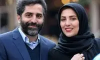 تصویری از یک مجری زن همراه همسرش