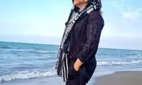 ژست تازه لاله صبوری کنار دریا 