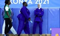 عکسی از مسابقات جودو بانوان که سوژه شد!