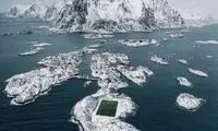 نمایی خارق‌العاده از یک زمین فوتبال در کشور نروژ
