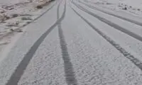 برف سنگین بهاری این شهر را کاملا سفیدپوش کرد!