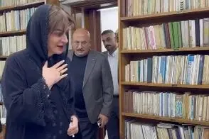 حجاب خانم وزیر در دیدار با یک مرجع تقلید