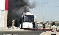 آتش سوزی اتوبوس در مسیر همدان-کرمانشاه