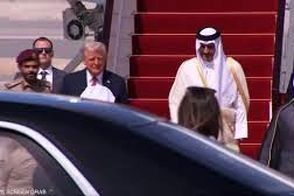 عکسی از استقبال همسر امیر قطر از ترامپ