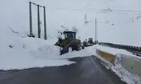 تصاویری از ریزش بهمن در جاده چالوس