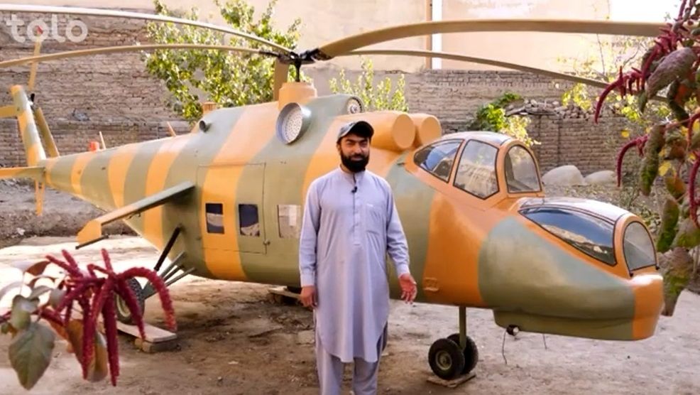 یک شهروند افغان هلیکوپتر نظامی ساخت