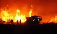 ببینید؛ آتش‌سوزی ساختمان در کربلا