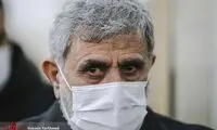 تصویری از سردار قاآنی در مراسم تشییع شهید ایرلو