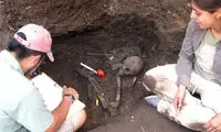 کشف اسکلت 1600 ساله انسان +عکس