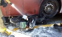 عکس: تصادف موتور سیکلت ناجا با BRT