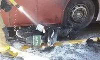 عکس: تصادف موتور سیکلت ناجا با BRT
