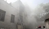 آتش سوزی در انبار کالا در میدان بهارستان