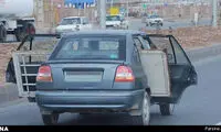 عکس: ابتکار یک شهروند در استفاده از پراید!