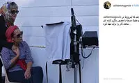 ظاهر متفاوت مریلا زارعی در پشت صحنه یک فیلم