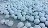 پیدایش هزاران گلوله برفی غول پیکر در ساحل سیبری