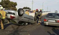 واژگونی خودروی مگان در شهرری