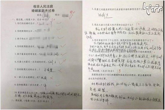 امتحان کتبی طلاق در دادگاه چین