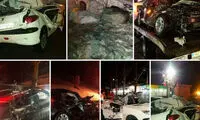 ریزش کوه در جاده چالوس و خسارت به خودرو‌ها