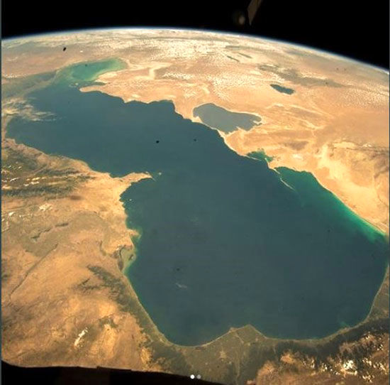 عکس زیبای فضانورد آلمانی از دریای خزر